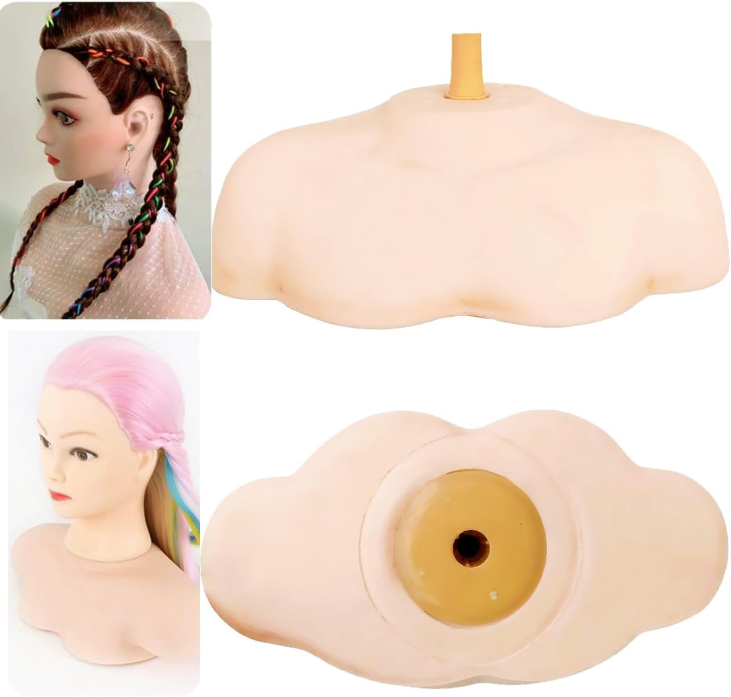 Shoulder Mannequin, Dummy Shoulder Mannequin Head Stand, Wig Head Support for Cosmetology and Hairdressing Training in Home and Salon Settings, Shoulder Model Large Size