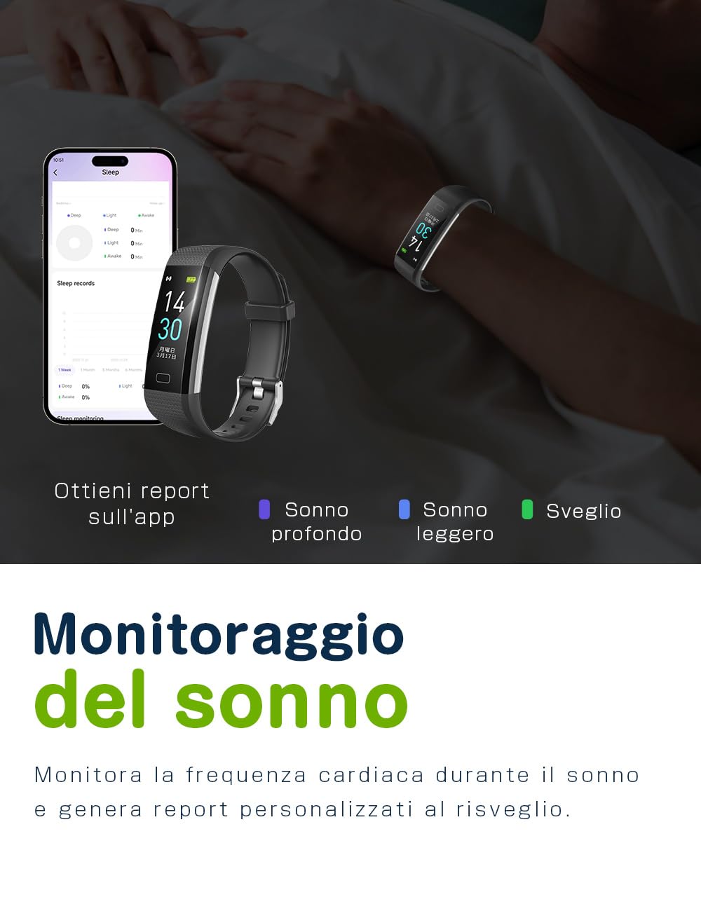 SLuB Smartwatch Modalità Multi-Sport Monitoraggio Attività Registrazione Sonno Notifiche Allarme Sedentarietà Full Touchscreen IP68 Impermeabile Con Per iPhone/Android(Viola).