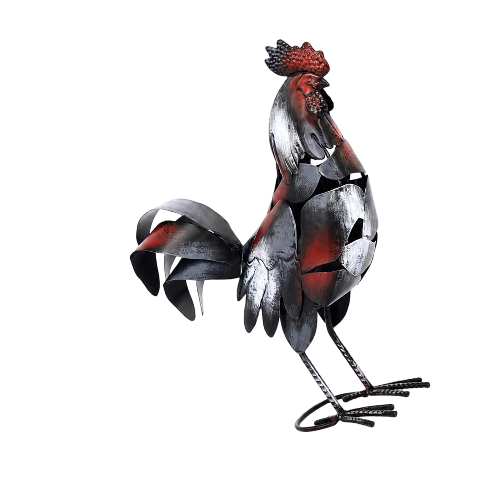 Statue de coq en métal pour embellir les procédures de porche et conteneurs de plantes