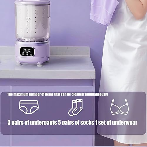 Miniatura 9 de Generic Lavadora portátil totalmente automática con secado de capacidad de 2 litros, batería recargable inalámbrica de 3000 mAh, secadora compacta