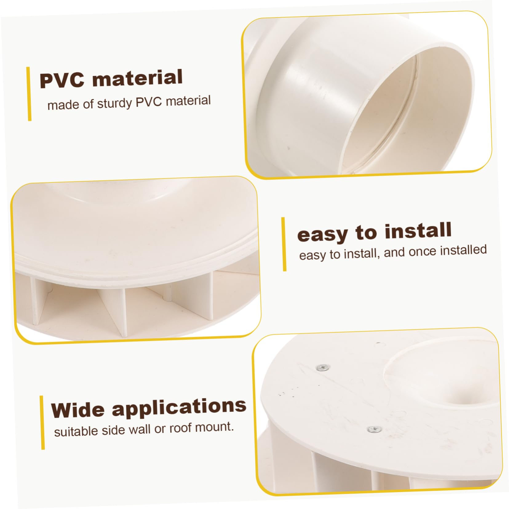 Angoily Bajante de Canalón de Lluvia Filtro de Pvc Blanco, Sistema de Drenaje Lateral Principio de Sifón Mantenimiento para Canalones de Agua