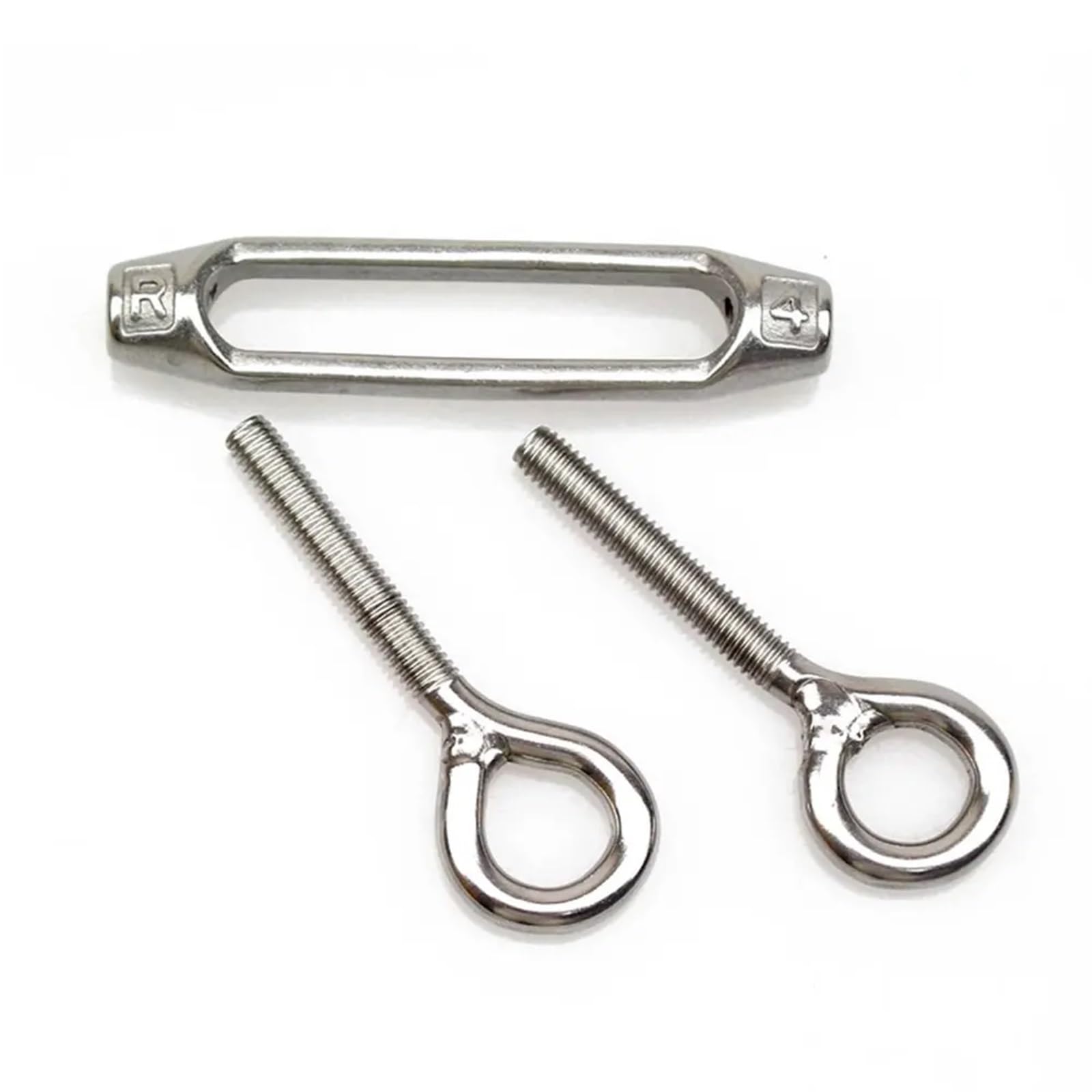 Turnbuckle Wire Tensioner Napinacz drutu ze stali nierdzewnej 304 z oczkiem w kolorze srebrnym, M4-M6, opakowanie 2 szt.(M6)