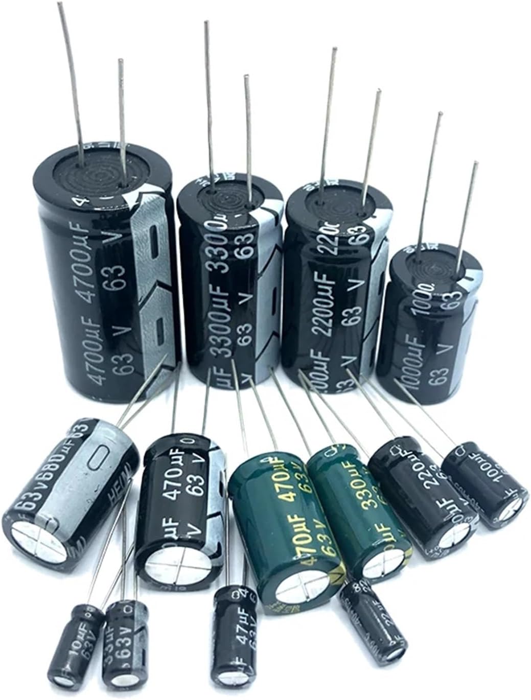 63v3300UF 18x35mm Aluminum electrolytic Capacitor 3300uf63v 63v3300mf 3300mf63v 3300uf 63wv 63vdc 3300MFD 63v 3300uf 4700uf 63v (Size : 63v330uf 13x20 10pcs)