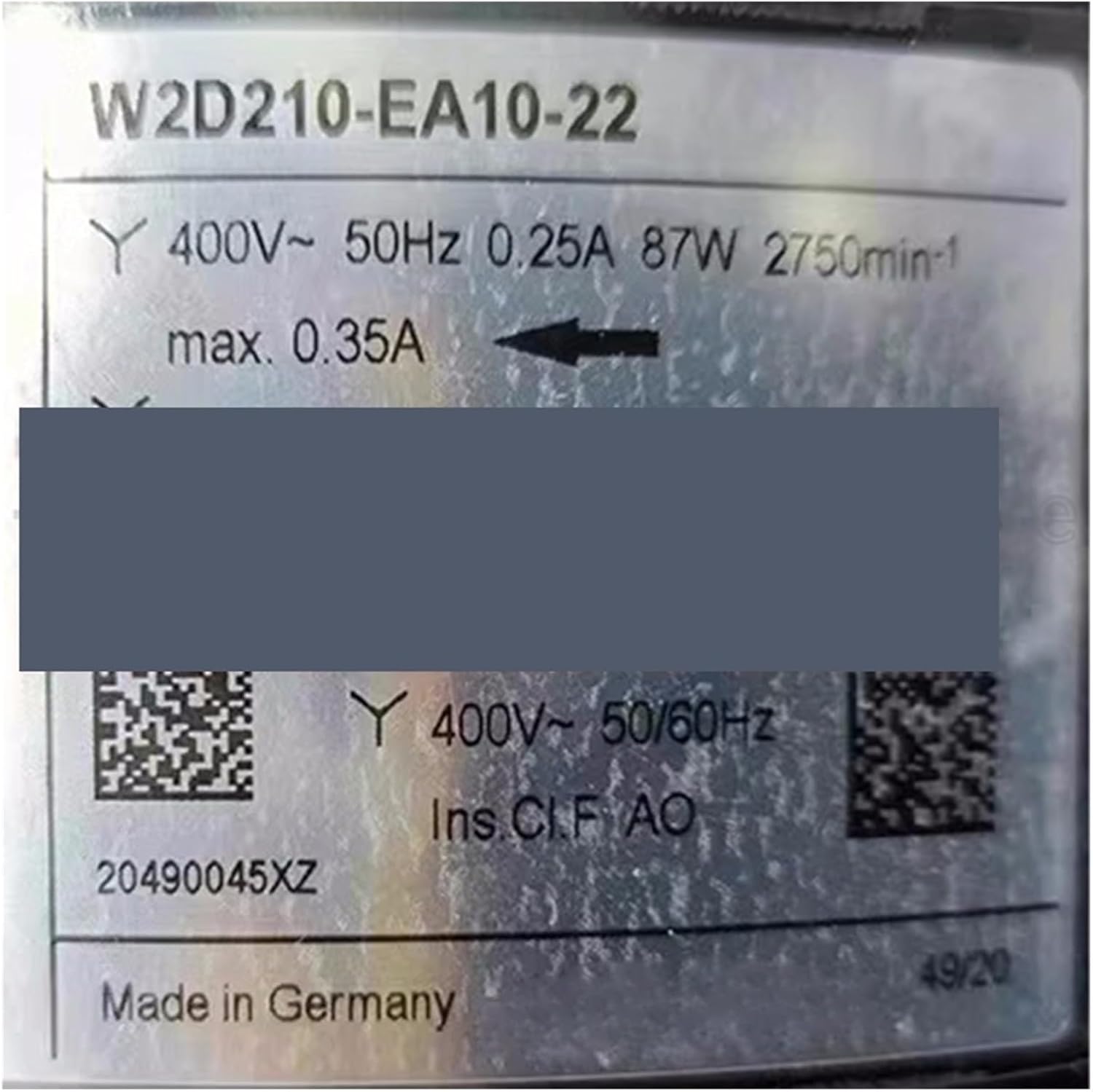 W2D210-EA10-22 400V 50Hz 0.25A 87W Fan(W2D210-EA10-22)