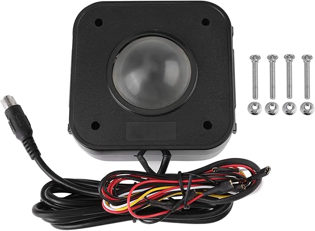 Walfront Illuminated 4.5cm Round LED Trackball Mouse PS/2 PCB Connector, Wired USB Trackball for Arcade