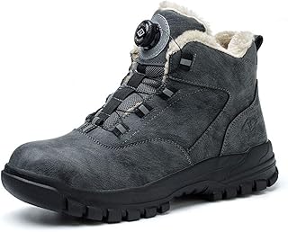 [mxcgzl] 防寒安全靴 ハイカット ダイヤル式 防水 裏起毛 ボア付き 冬用 あんぜん靴 革 軽量 メンズ レディース 踏み抜き防止 鋼先芯入り おしゃれ 黒 滑らない 耐滑 耐摩耗