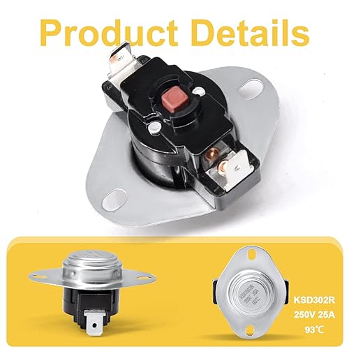 Miniatura 5 de Adviace Interruptor de límite de alta temperatura 80601 para estufas de pellets Vogelzang VG5790, VG5770, USSC 5660 y estufas de pellets Ashley,