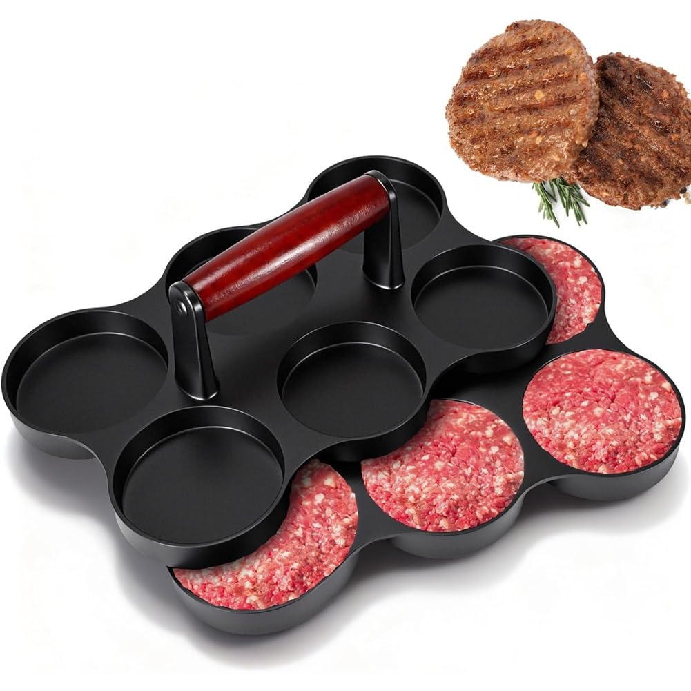 Hndhbfgrt Round Shape for Mini Burger Press Small Meat Patty Maker for Mini Hamburger, Barbecue, Picnic, Camping Etc