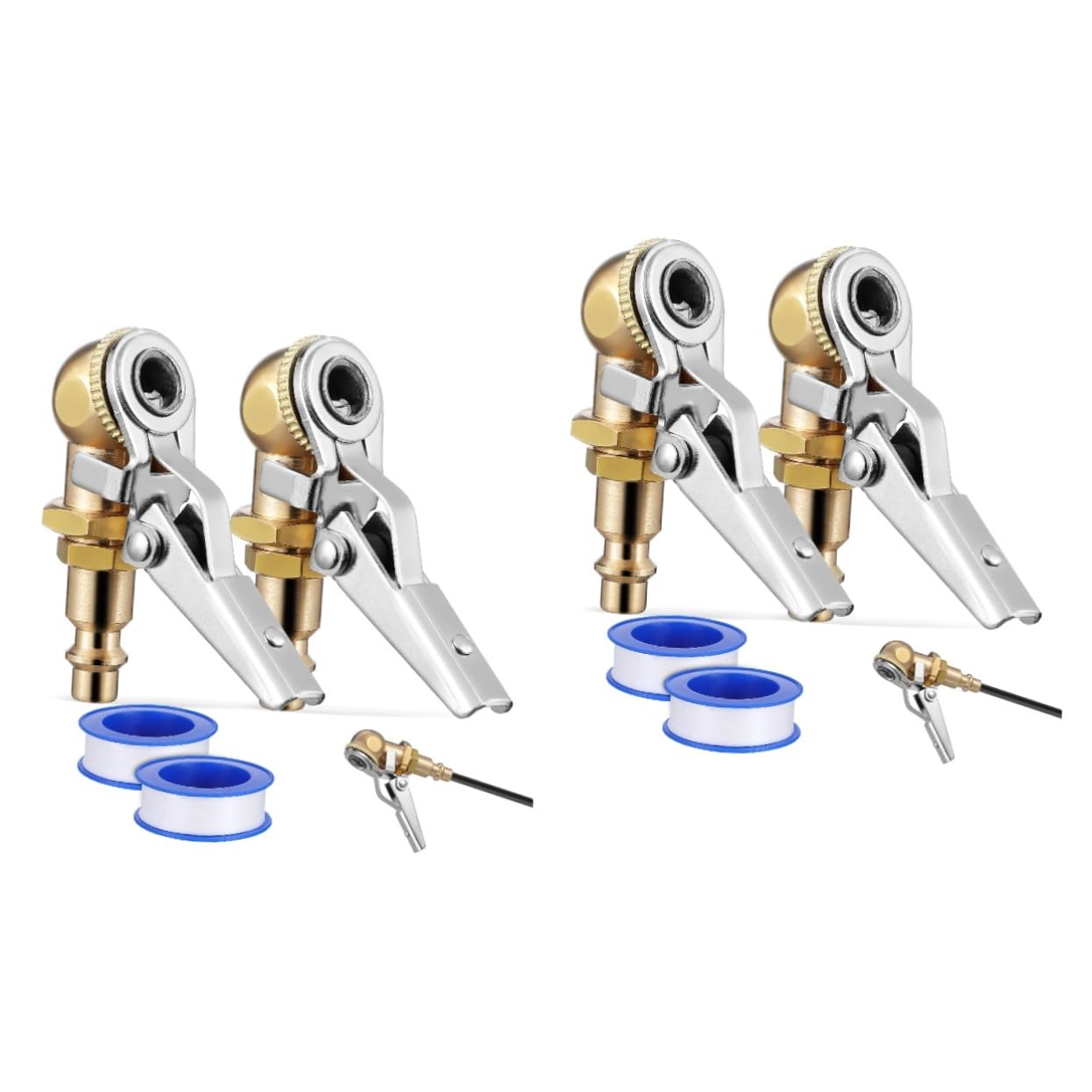 BELLIFFY 4pcs Tire Air Chuck Locking Air Chuck for Quick Connect Tire Inflator Construction for Cars Motorcycles and Trucks Easy to Use and Replace