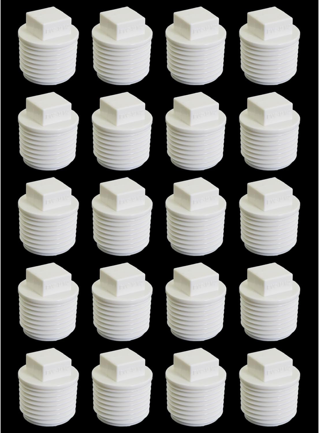 Heyous 20PCS 1/2 Inch PVC Pipe Male Threads Plugs Hose Closure Adaptor Fitting End Cap for Irrigation and Underground Sprinkler Systems