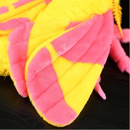 Miniatura 5 de POPOTATO Peluche grande de polilla de arce rosa, animal de peluche realista de 11 pulgadas, juguete de polilla de alas grandes de felpa y esponjoso,