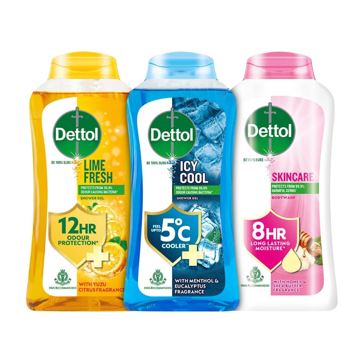 Dettol Body Wash and Shower Gel for Women and Men, (Icy Cool, Lime Fresh, Skincare) | 250ml Pack of 3-picture-29