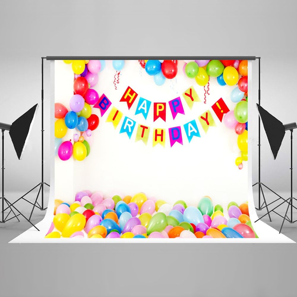 7x5ft Photography Backdrops Birthday Party Colorful Balloons Background for Photo Studio Professional Backdrops for Kids Pictures HYY00203 by Everblue Tk