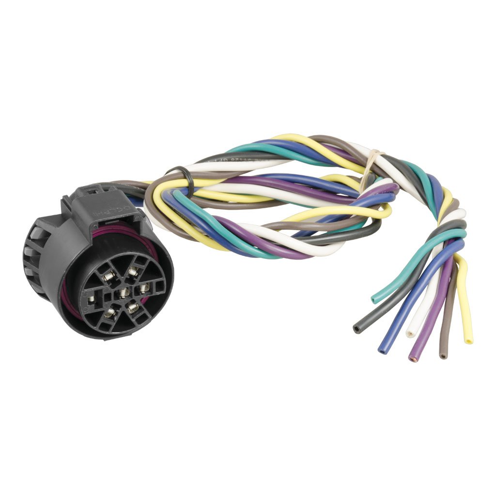 CURT 56229 Replacement USCAR Connector Wiring Harness, 24-Inch Wires, 7 Pin Trailer Wiring, Black