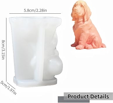 3D Dog Candle Mould, Reusable Silicone Candle Making Mould for Realistic Candles, Soap Making & Resin Casting, Easy Demould Craft Supplies for DIY Home Decor & Beginners(Labrador)