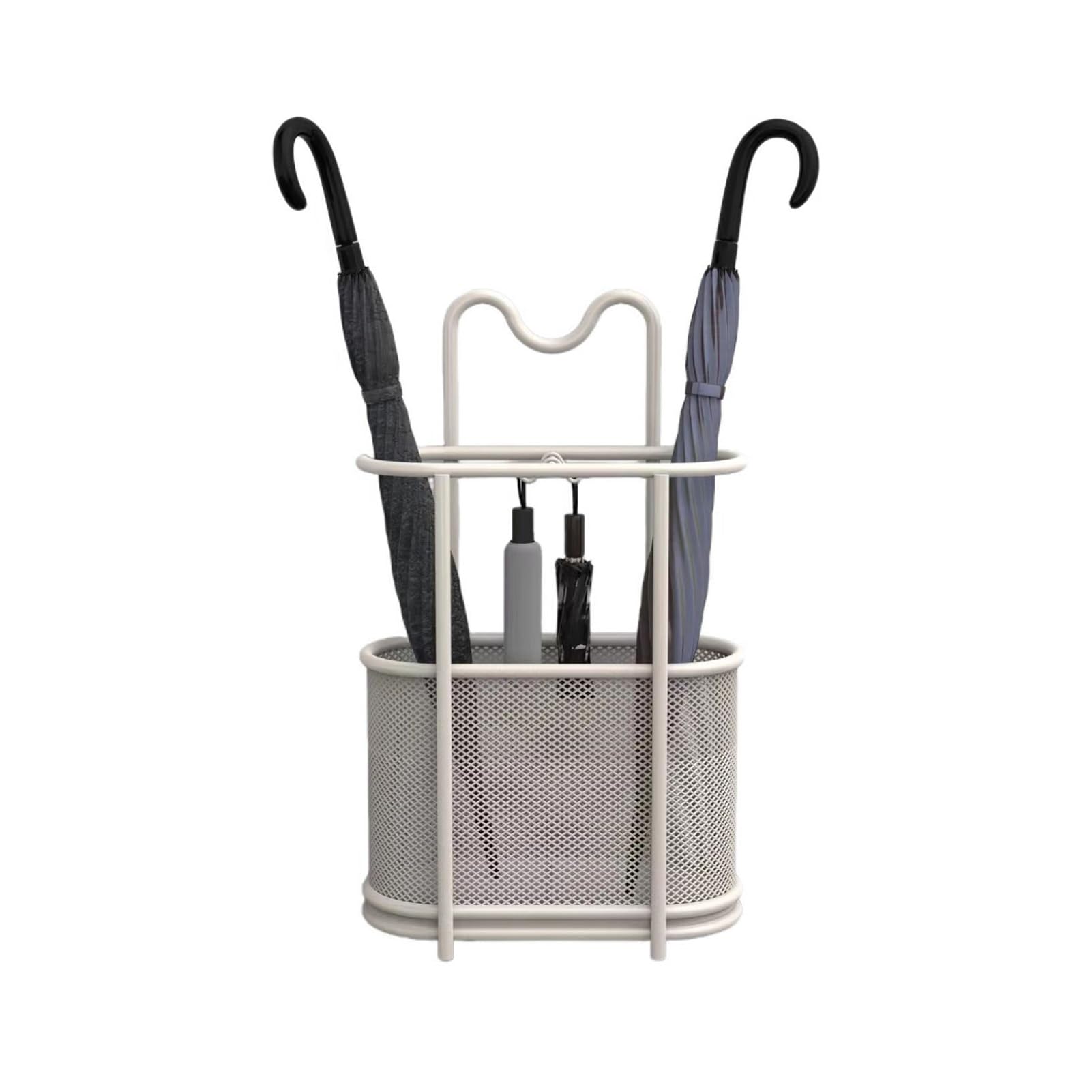 HYLYGFH Entryway Umbrella Holder with 4 Hooks - Convenient Storage Solution for Up to 8 Umbrellas, Stylish and Functional Umbrella Stand (Color 2)