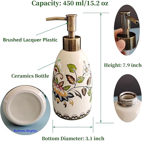 Miniatura 6 de Kelake Dispensador de jabón de loción de cerámica con bomba  Dispensador de jabón de manos de baño dispensador de ducha de baño con dispensador de