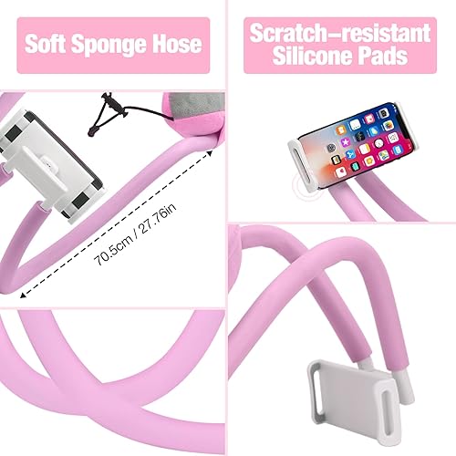 Miniatura 5 de MoKo Soporte para teléfono con cuello de cisne perezoso, soporte universal de rotación de 360 para dispositivos de 4 a 11 pulgadas, compatible con
