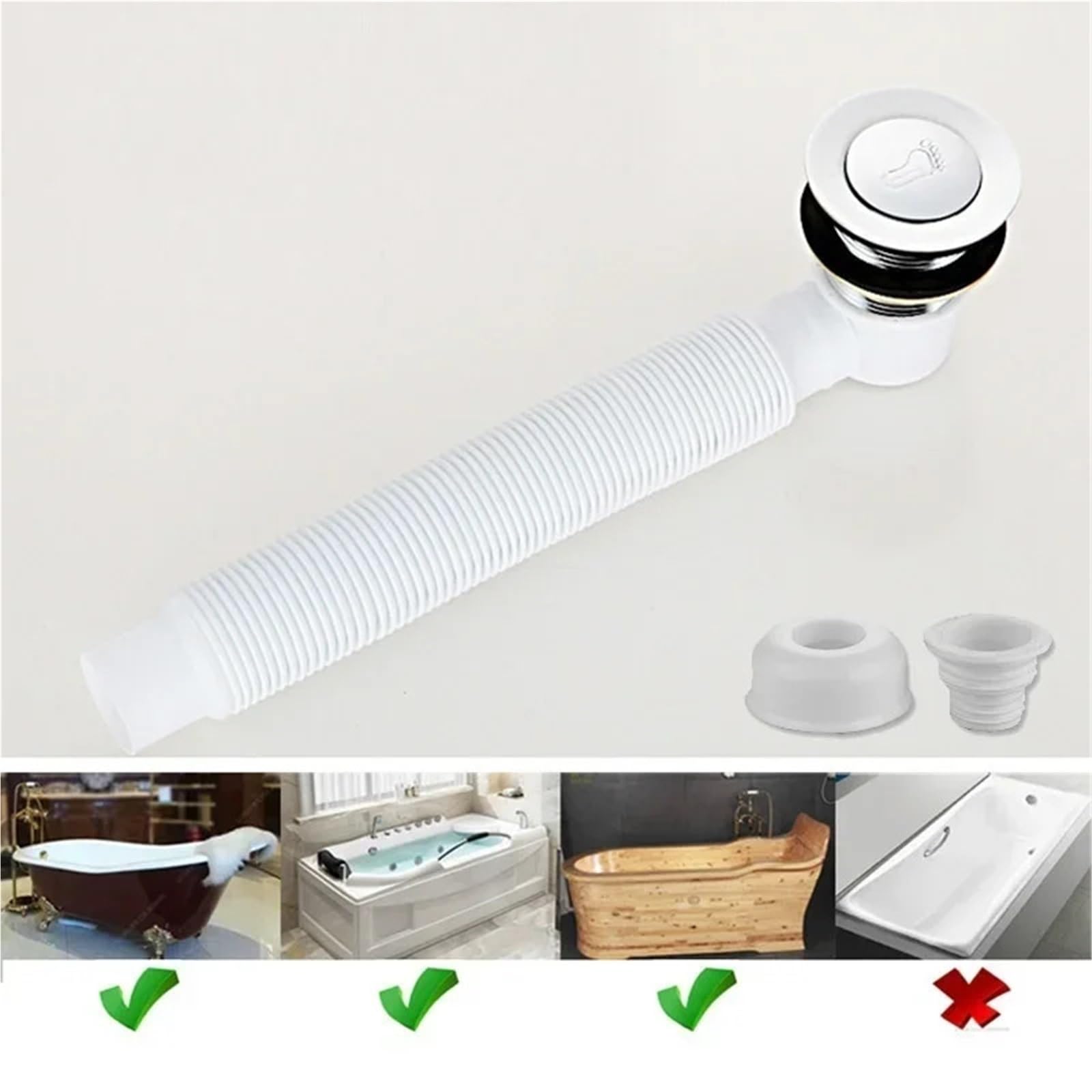 Scarichi a Molla for Vasca da Bagno, Vasca da Bagno, Doccia, lavandino, Filtro di Scarico, Filtro, Scarico finito, scolapiatti