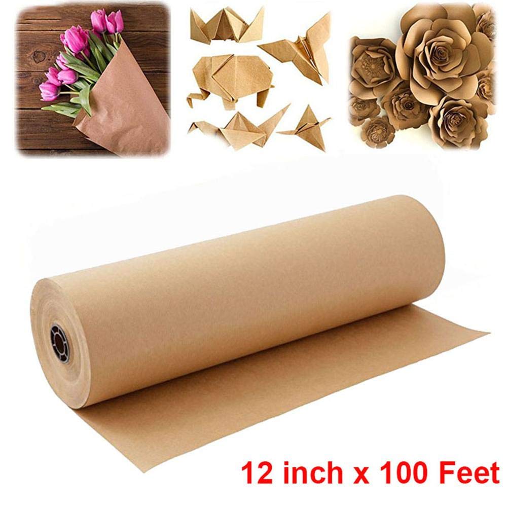 Weihnachts-Geschenkpapier 30 m braunes Kraftpapier für Geschenkverpackungen für Hochzeitsfeiern, Kunst- und Bastelmaterialien, Vintage-Bastelpapier Wiederverwendbar