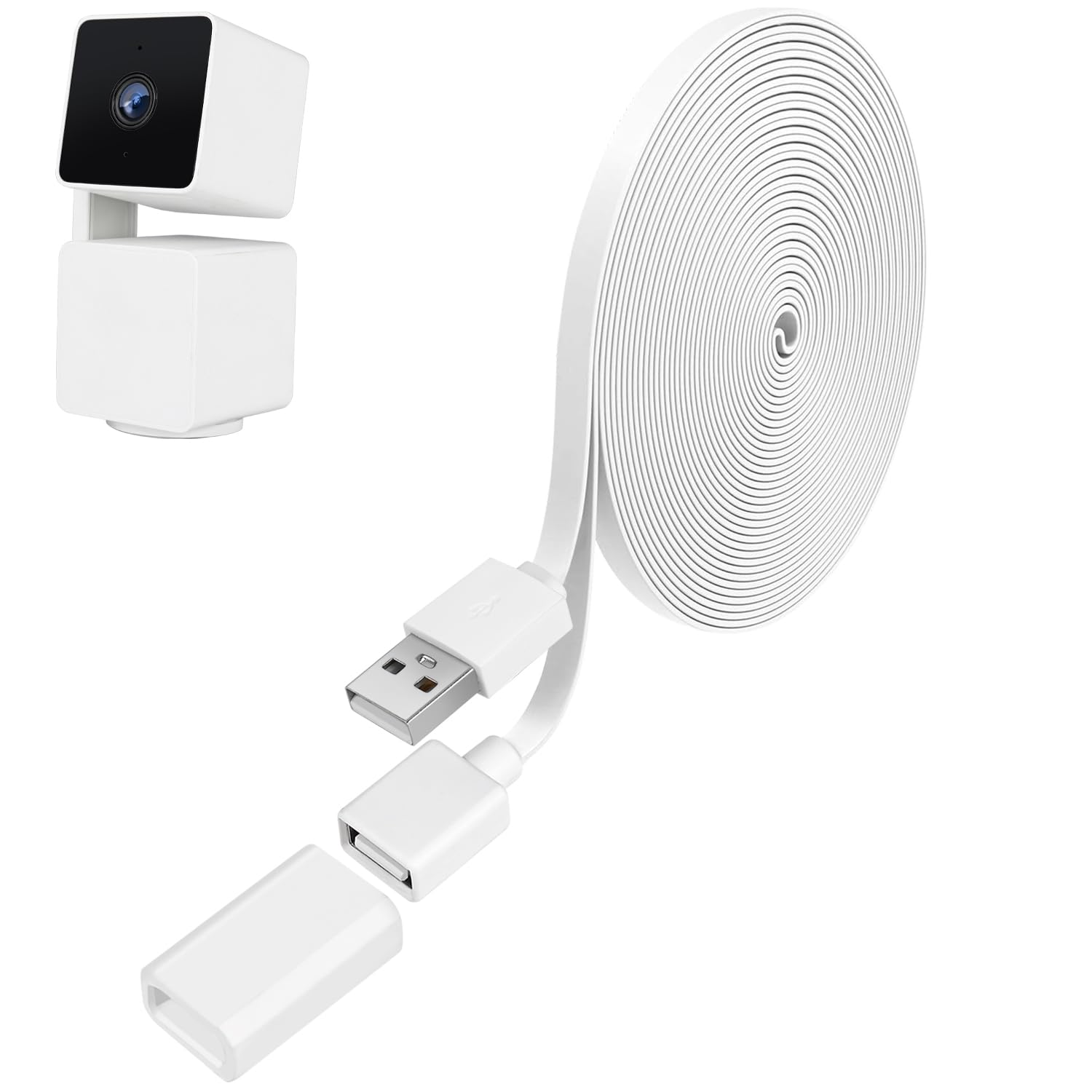Cable de extensión USB de 25 pies compatible con WYZE Cam Pan V3V2