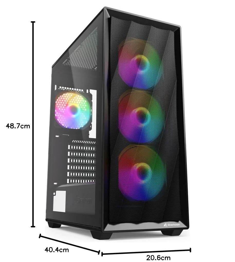 Sharkoon VK4 Rainbow Nero, ATX PC Case