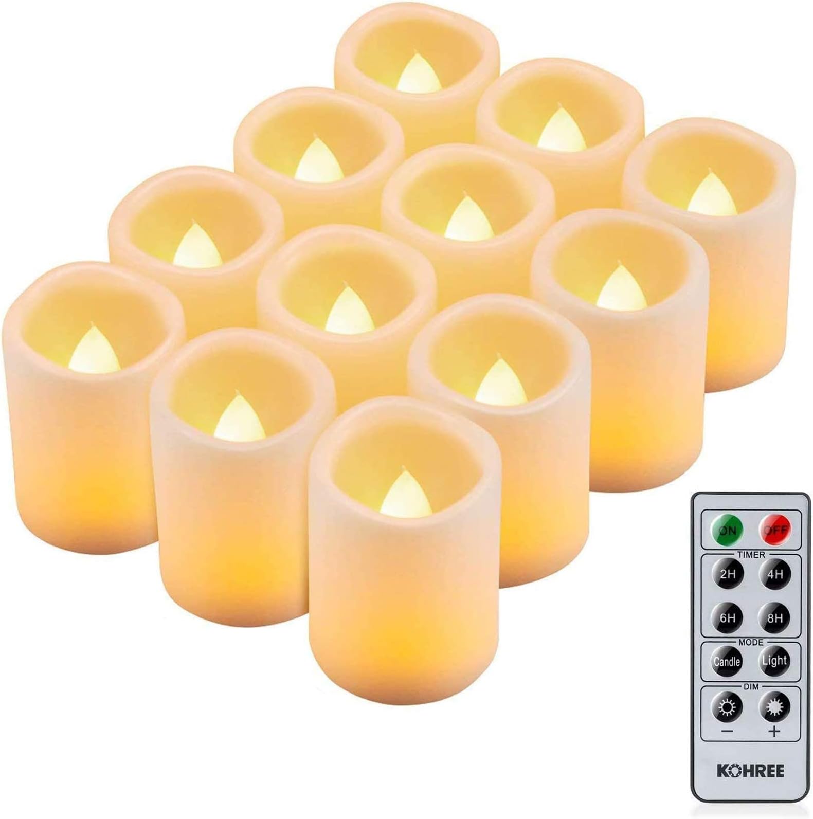 Kohree LED fantastic candles without flame with remote control and timer function with batteries