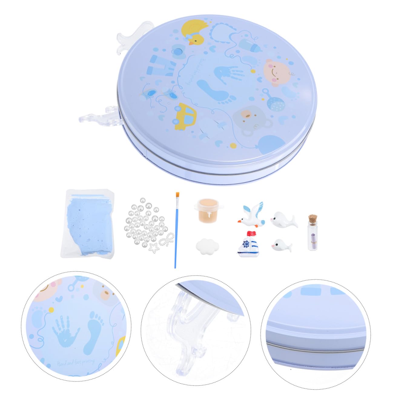Toyvian Adornos De Huellas De Recién Nacido Kit De Molde Para Impresiones De Bebé Recuerdo Memorable De Manos y Pies