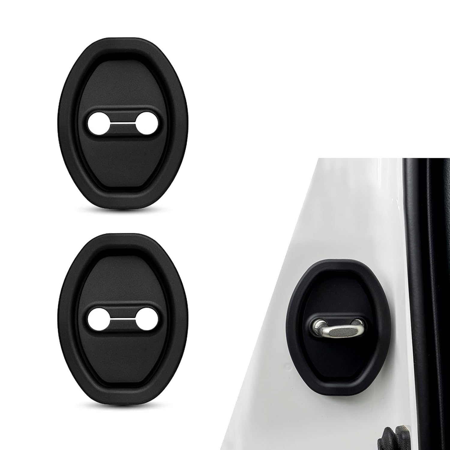 4 Pcs Car Door Lock Protector Covers, Black Silicone Rubber Latch Guard and Shock Absorber Pads for Cars, SUVs, Sedans and Hatchbacks to Help Reduce Contact Noise-picture-28
