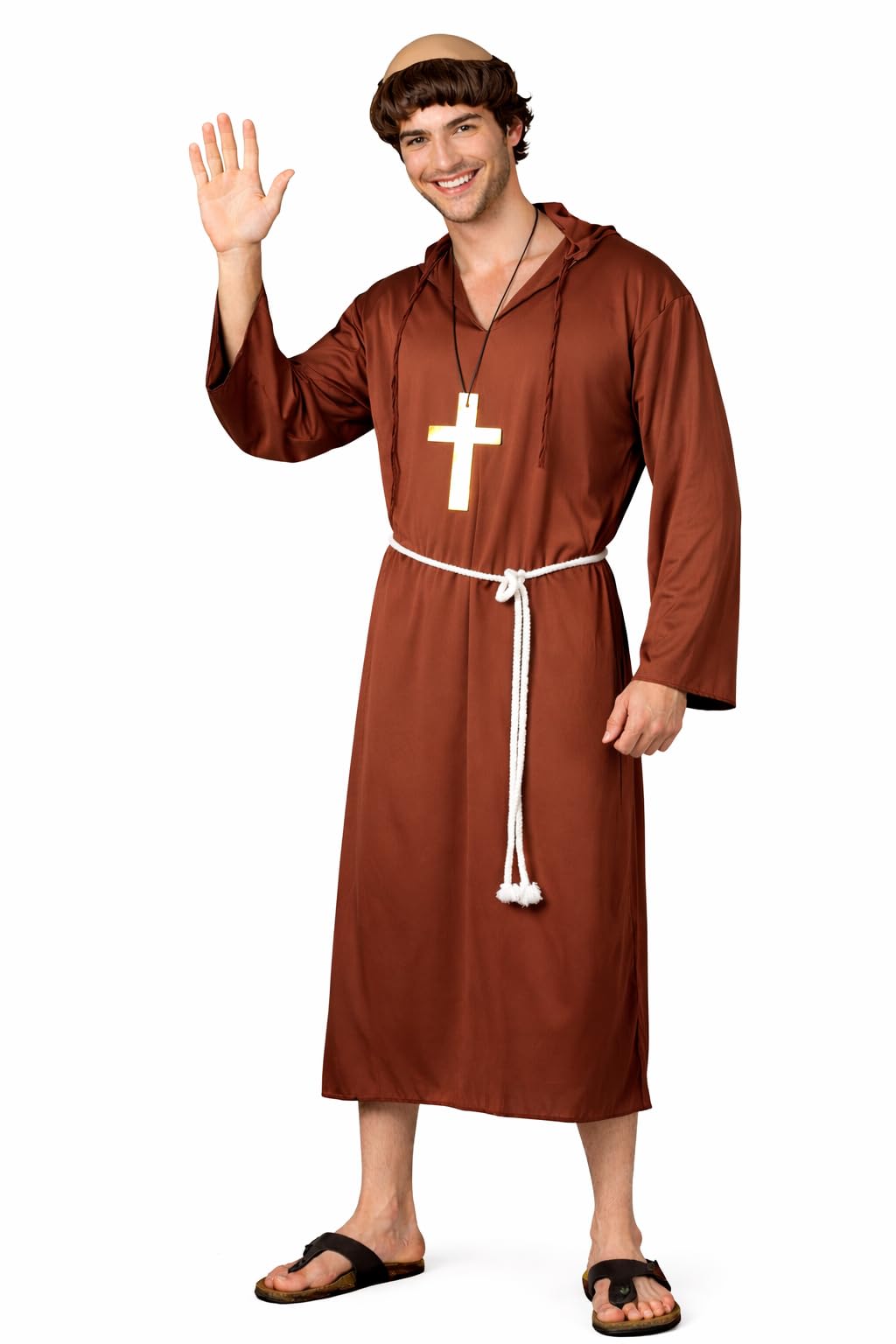 Wicked Costumes Adult Mens Monk Costume Fancy Dress โ Medieval Religious Halloween Party Outfit - Medium โ image 1
