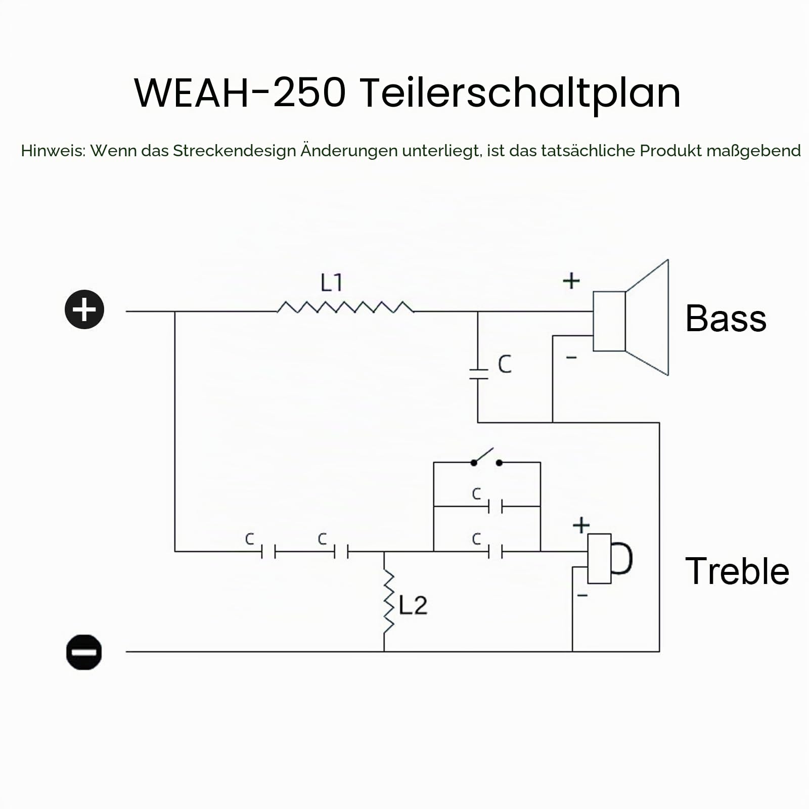 2-Wege Crossover für Lautsprecher, Hoch-Bass-Frequenzsplitter 250 W 4-12 Ohm für Lautsprecher, HiFi-Lautsprecherüberbrückung