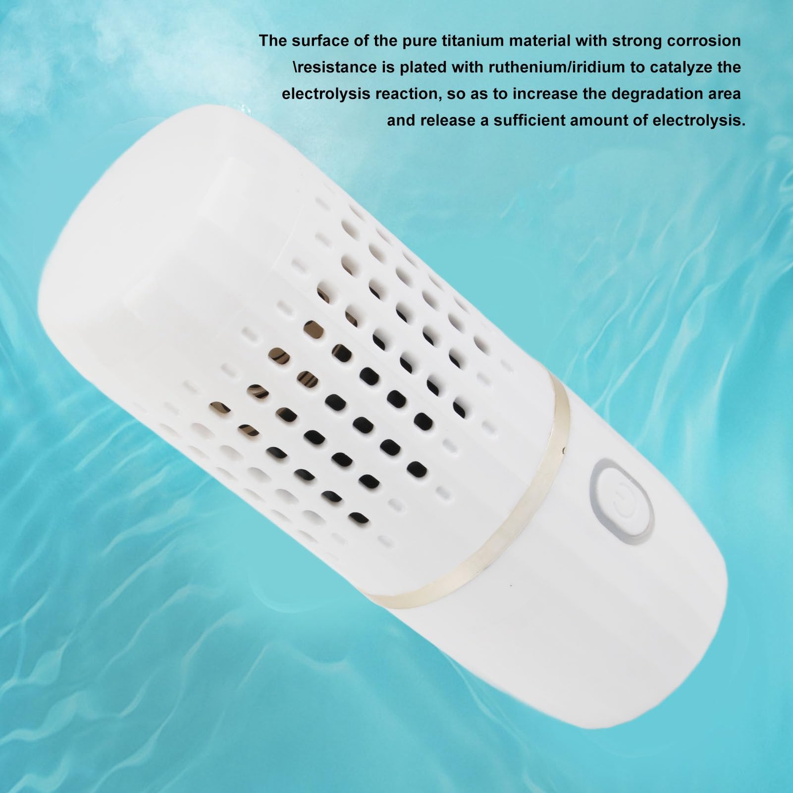 Lavadora de Frutas Y Verduras, Carga USB Inalámbrica Limpiador Portátil Forma de Cápsula Mini Purificador de Alimentos con Base (Blanco)