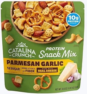 Catalina Crunch Parmesan Garlic Snack Mix, 18 oz - Made with Real Cheese. No Artificial Flavors or Sweeteners; Gluten Free; Keto Friendly.