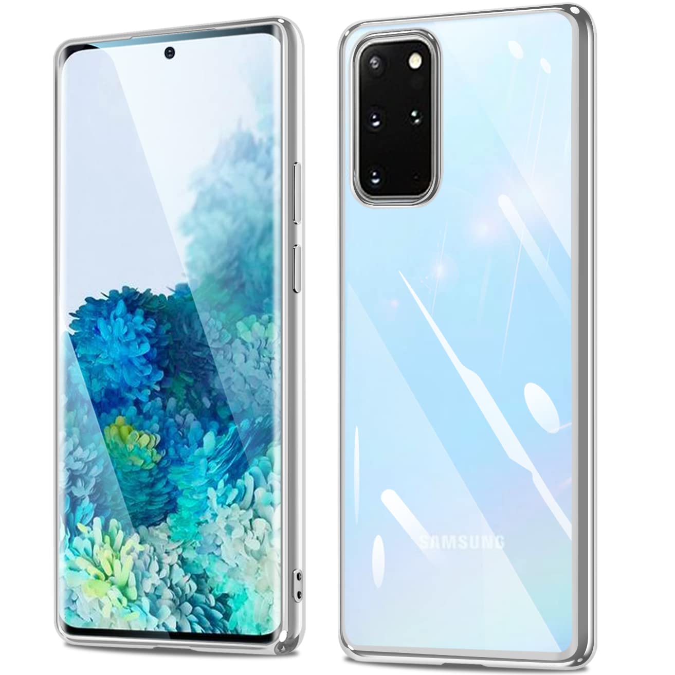 Amazon.co.jp: Galaxy S20 plus ケース クリア 銀 ギャラクシーs20+ SC 