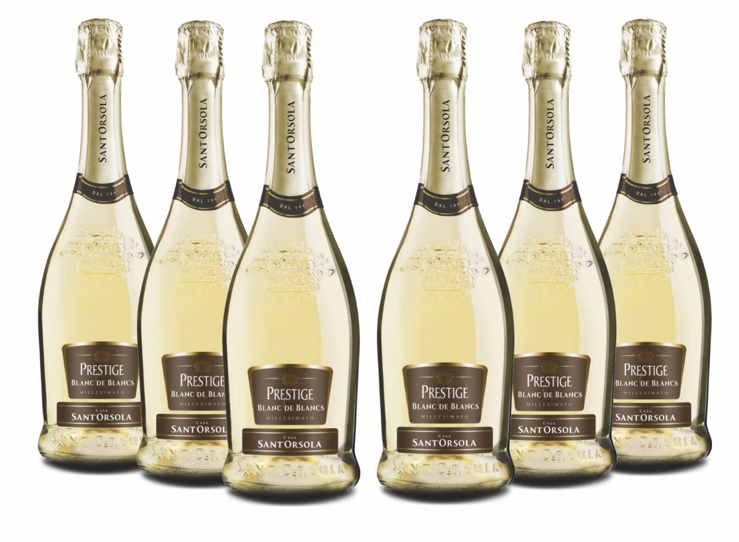 Sant'Orsola Spumante Cuvee Blanc de Blanc Prestige & Prosecco D.O.C. Millesimato Luxury Pacco da 6 x 750 ml