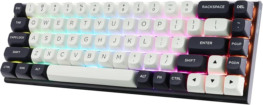 Redragon K701 Rapid Trigger Keyboard Gaming Keyboard Wired 60% Numeric Keyless English Layout Magnetic Switch Adjustable Actuation Point 8000Hz Polling Rate RGB Backlight White & Blue