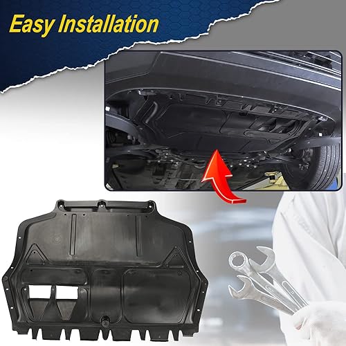 Miniatura 4 de PIT66 Cubierta protectora contra salpicaduras del motor delantero, compatible con Volkswagen Passat 12-19