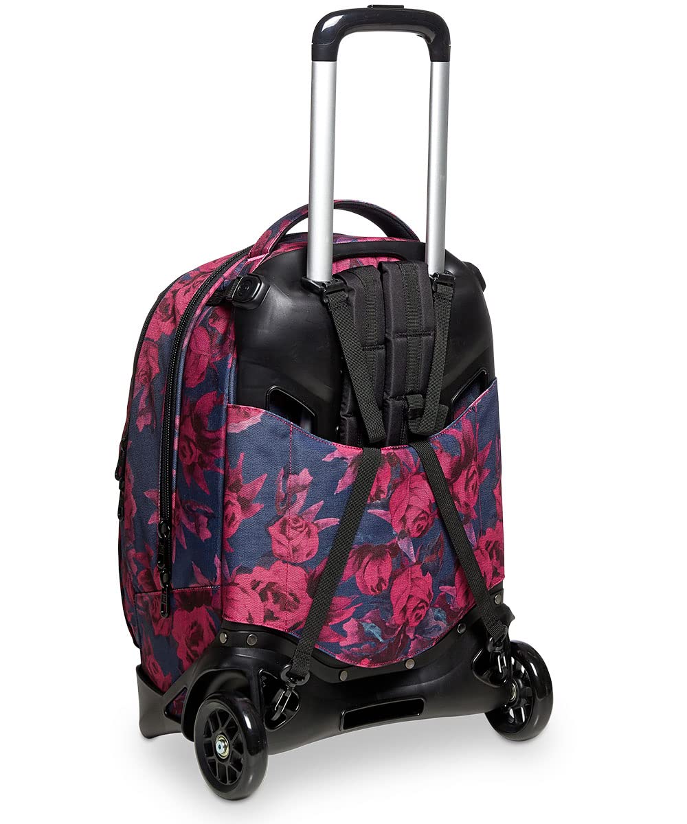 Invicta Trolley TECH ROSES, Crossover System, Tasche multifunzione, Per bambine e ragazze, Scuola, Tempo libero, Viaggi