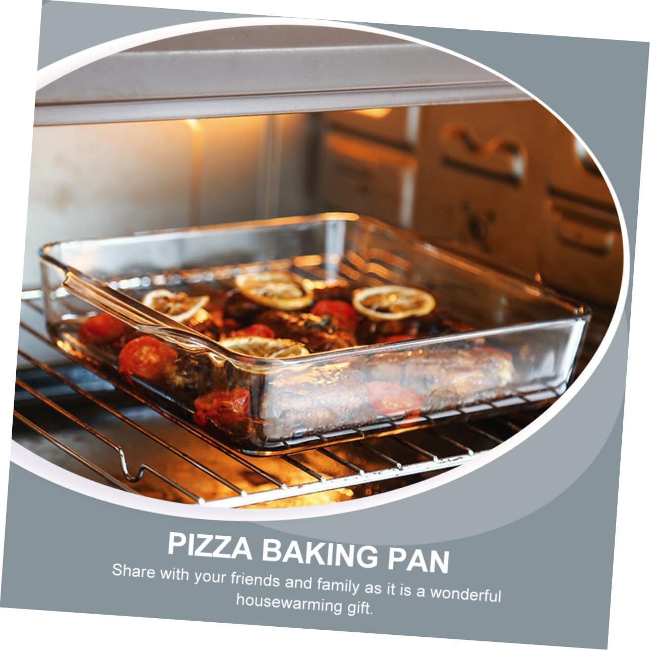 1pc Glass Baking Dish Pizza Tray Steak Baking Tray Pans Non Stick Scratch Resistant Dishwasher Safe