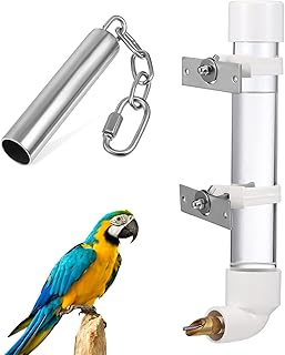Balacoo Bird Drinker, Waterer Parrot Automatic Drinking Device Water Dispenser with Bell Toy for Cockatiel Parakeet