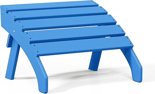 Vista 75 de WestinTrends Otomana para exteriores, reposapiés otomano Adirondack para patio, taburete de madera de polietileno para todo tipo de clima
