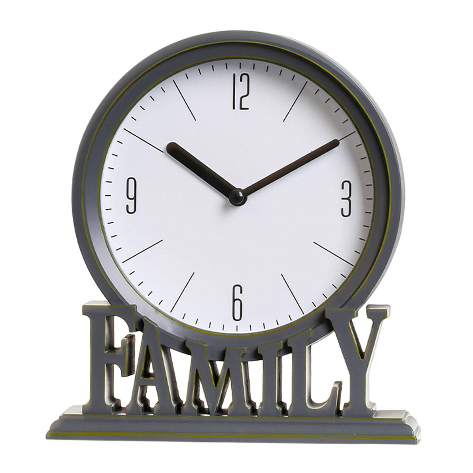 Baoblaze Table Clocks Shelf Family Decorative Non Ticking Easy to Read Fireplace Mantel Clocks Desk Clock for Bathroom Farmhouse Office Hallway Loft, Deep Gray