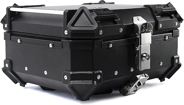 Top Case Motorcycle Aluminum 100L 80L 65L 55L 45L 36L 28L Motorcycle Tour Tail Box Trunk Luggage Top Box Can Store HelmetBlack,45L