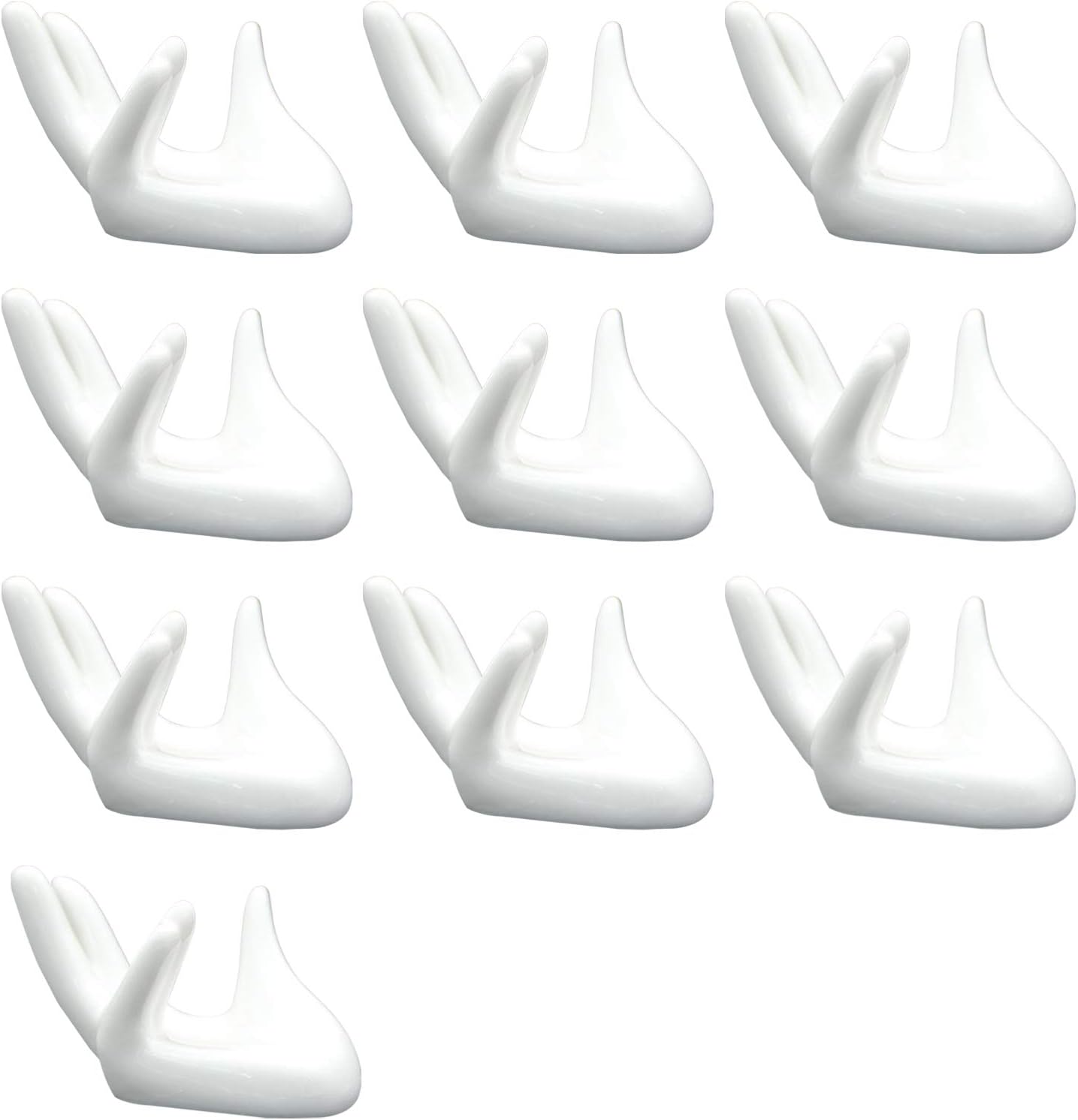 Egg Cup Set White Funny Made of Porcelain with Hand Shape for Home, Kitchen and Restaurant, 8 x 4.5 cm,Set of 6 ()