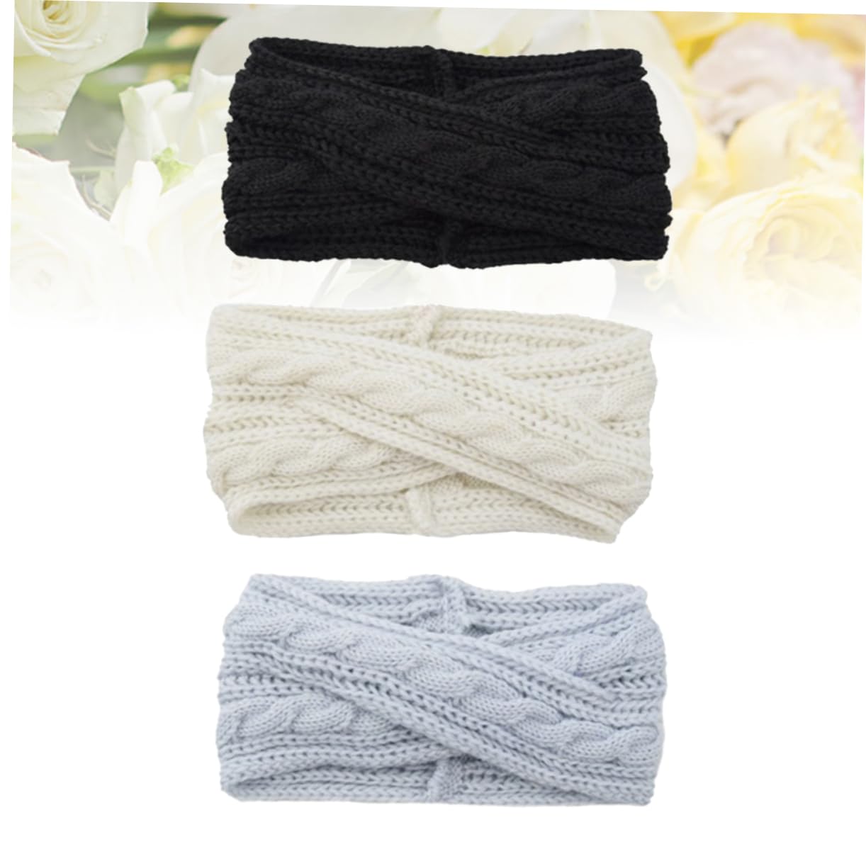 MAGICLULU 3 Set Di Comode Fasce Per in Maglia Di Lana Per Donne Eleganti Fasce Per Incrociate Calde E Traspiranti 3 Pezzi*3