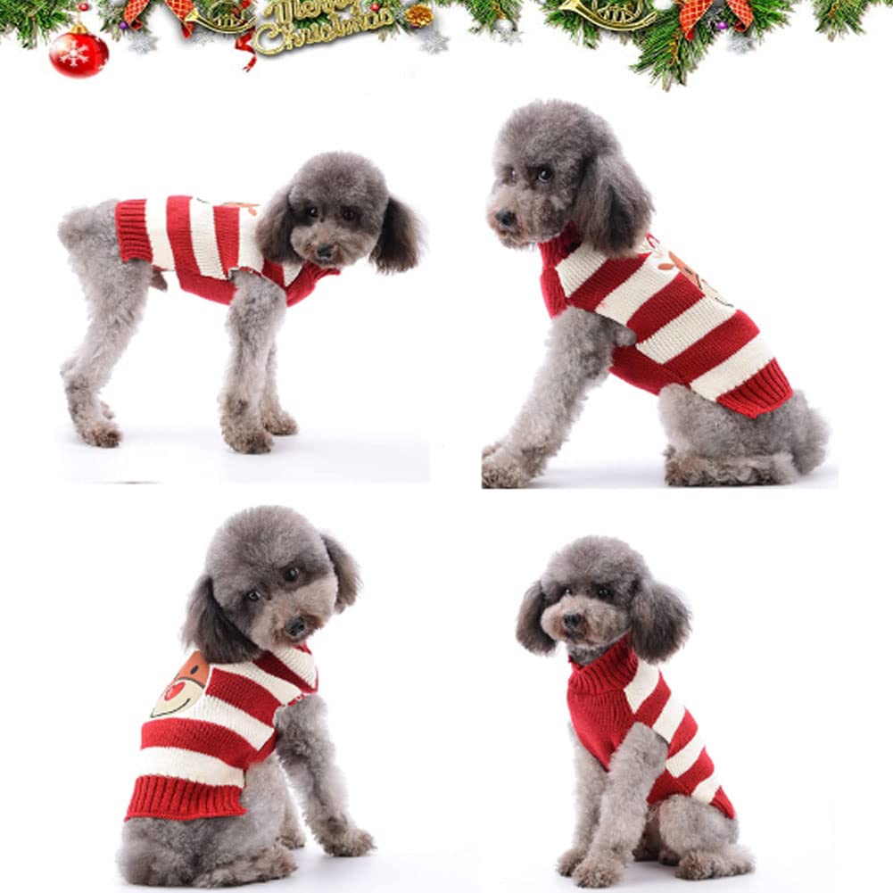 ABRRLO Hunde Pullover Weihnachten Dog Sweater Hundepullover Winter Haustier Strickpullover Hund Weihnachtspullover warme Fashion Urlaub Party Geschenk