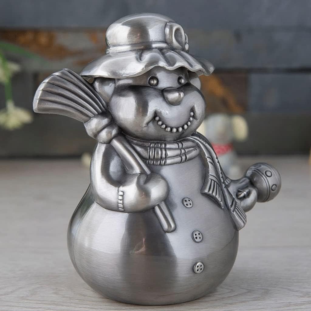 貯金箱 保育園の装飾 子供用ギフト 貯金箱 かわいい雪だるまの形をしたマネージャー 亜鉛合金コインバンク ハンドメイド メタルマネー