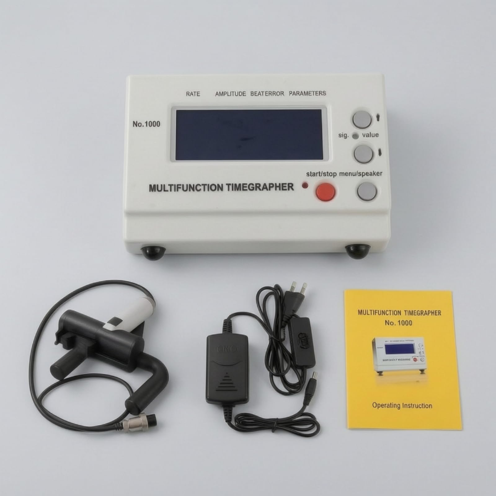 Uhr Prüfgerät Uhrtester Zeitwaage Reguliergerät mit Elektronischer Messung Anzeige von Gang Amplitude Und Abfallfehler Einstellbarem Hebewinkel für Uhrmacher Werkstatt Reparatur
