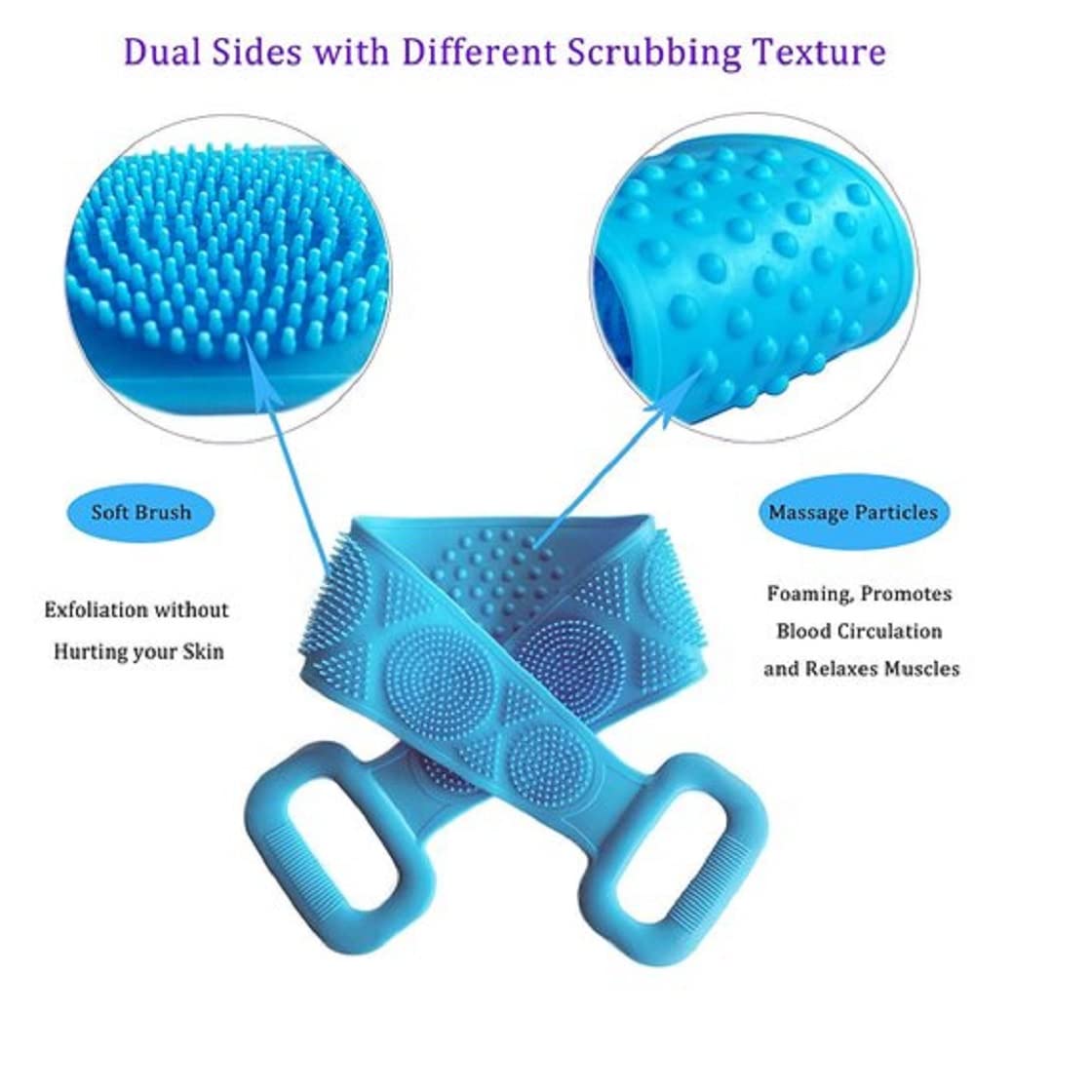 Winberg Bath Belt Silicon Scurb Sponge Shower Bath Belt (Multi colour) BeltBath001 1
