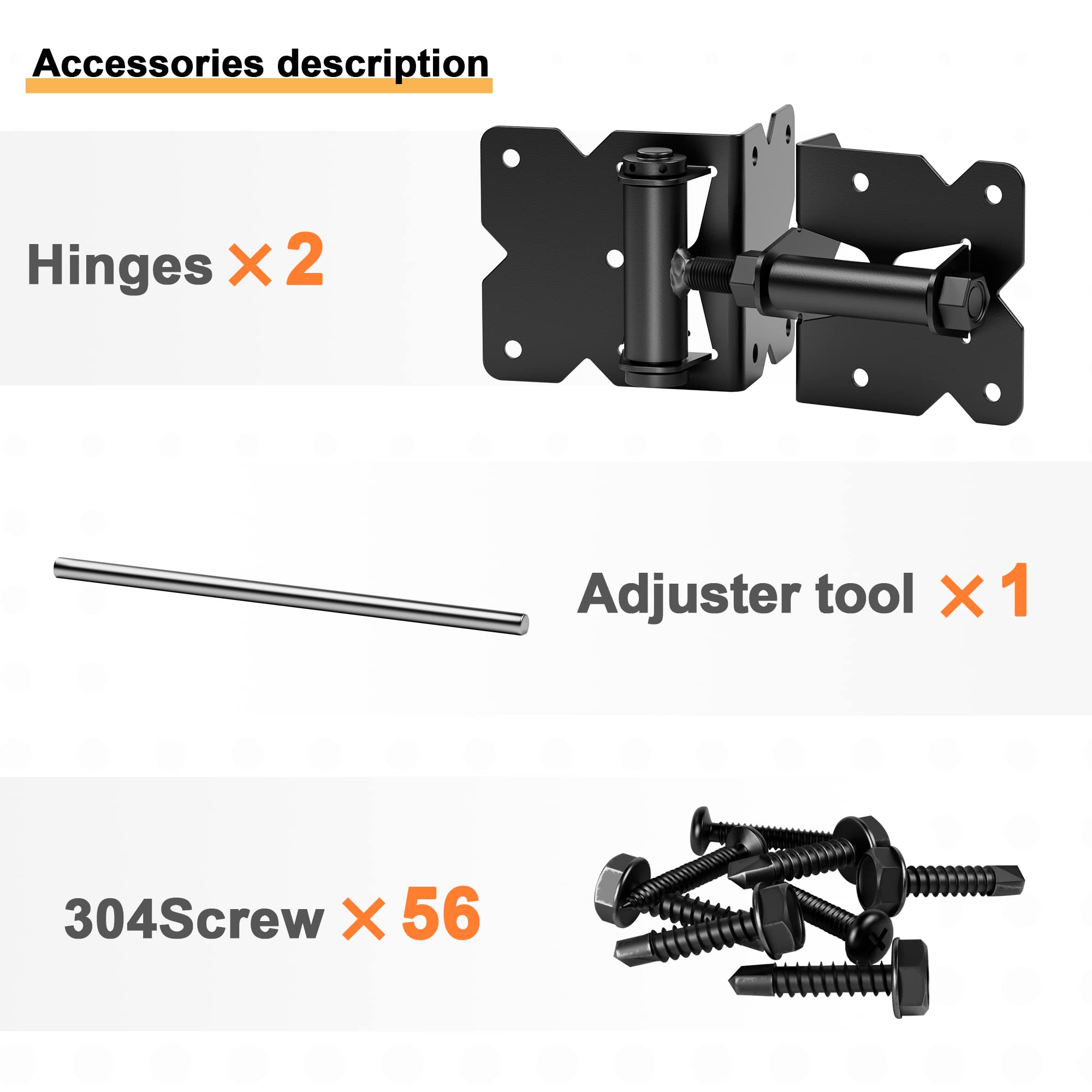 Akatva Self Closing Gate Hinges - Gate Closer Heavy Duty Gate Hinges...